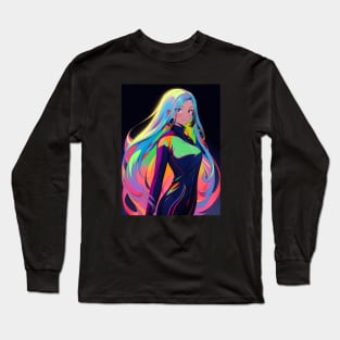 Fantasy Cyber Anime Girl Long Sleeve T-Shirt